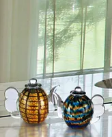 Dale Tiffany 2pc set Inferno Tea Pot