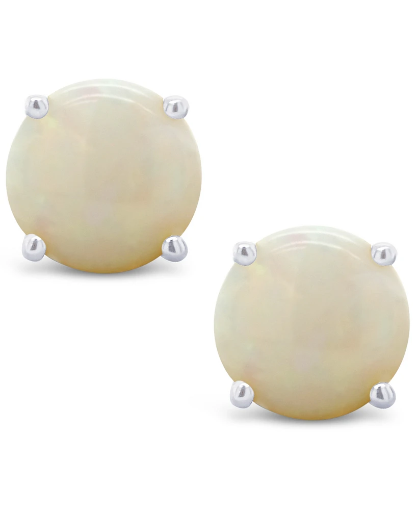 Opal (5/8 ct. t.w.) Stud Earrings 14K White or Yellow Gold