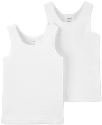 Carter's Little and Big Girls Cotton Tank Tops, Pack of 2