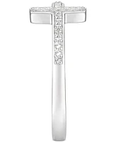 Diamond East-West Cross Ring (1/8 ct. t.w.) in Sterling Silver