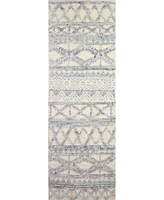 Closeout! Bashian Natural Wool M133 Ivory and Blue 2'6" x 8' Runner Rug