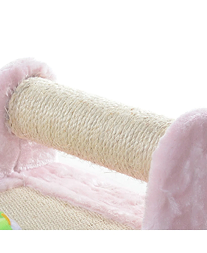 Armarkat Rolling Real Wood Cat Scratcher Toy with Sisal Scratching Board for Training - Pink