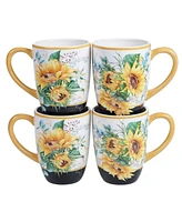 Certified International Sunflower Fields 4-Pc. Mugs
