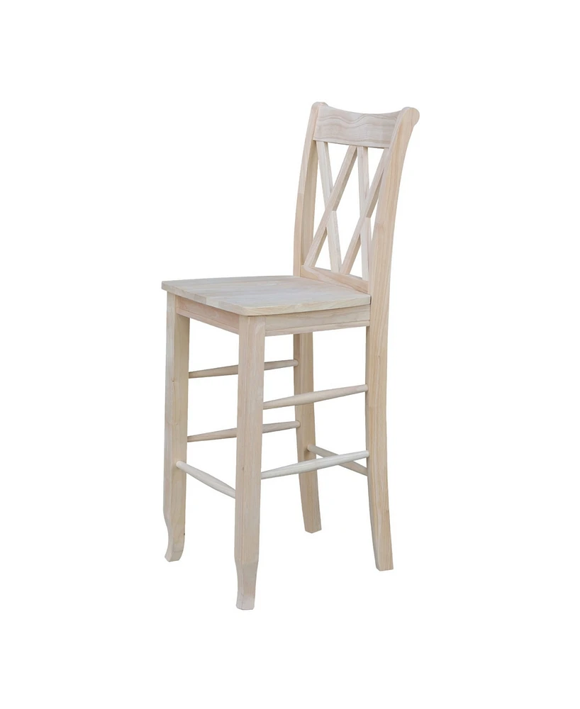 International Concepts Double X-Back Bar Height Stool