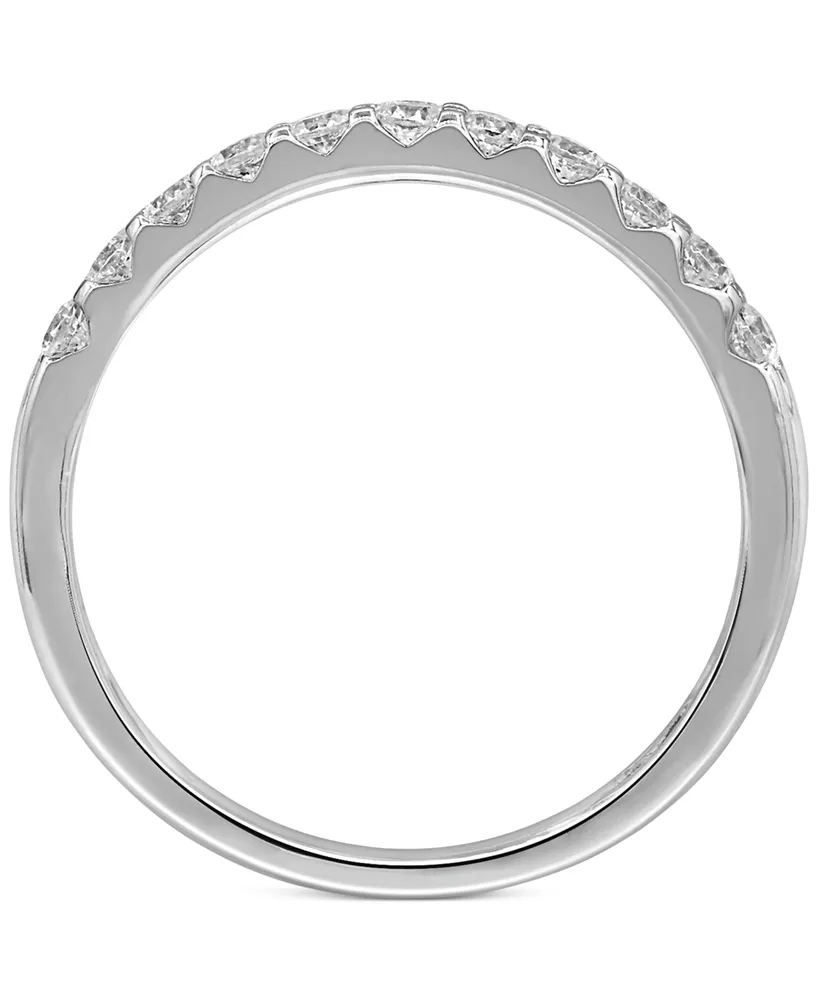 Diamond Triple Row Band (1 ct. t.w.) 14k White Gold