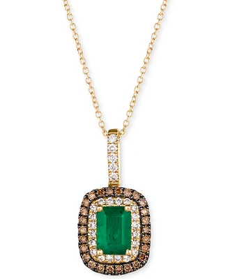 Le Vian Emerald (3/4 ct. t.w.) & Diamond (3/8 ct. t.w.) 18" Pendant Necklace in 14k Gold