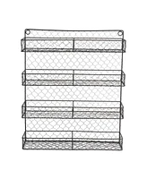 Design Imports Double Wide 4 Row Chicken Wire Spice Rack