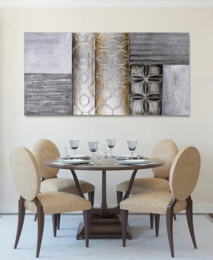 Empire Art Direct Stacked 1 Textured Metallic Hand Painted Wall Art by Martin Edwards, 30" x 60" x 2"