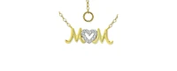 Giani Bernini Cubic Zirconia "Mom" Nameplate Pendant Necklace in Sterling Silver & 18k Gold-Plate, 16" + 2" extender, Created for Macy's