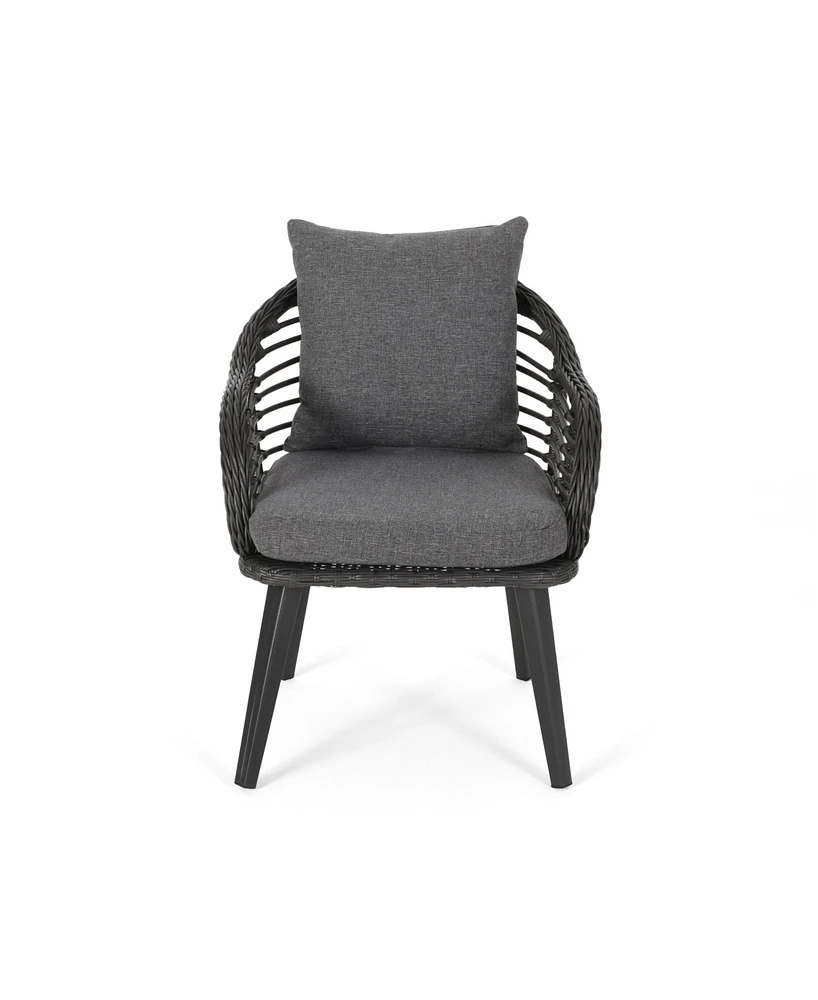 Noble House Tatiana Outdoor Club Chairs with Cushions, Set of 2