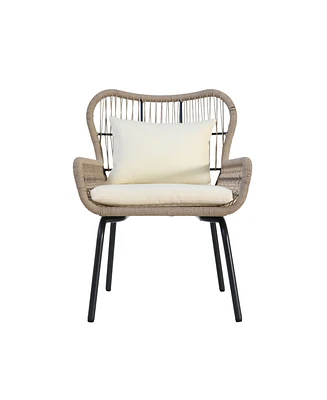 Noble House Southport Outdoor Club Chairs with Cushions, Set of 2