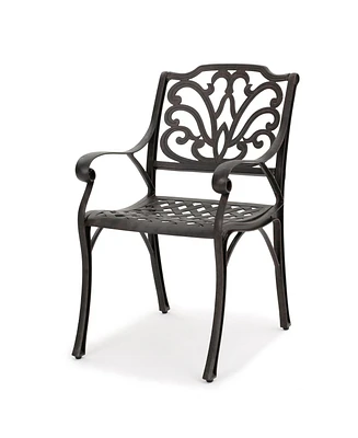 Noble House Alfresco Outdoor Cast Dining Chairs, Set of 2