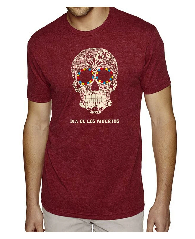 La Pop Art Men's Premium Word T-Shirt - Dia De Los Muertos