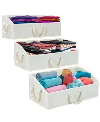 Sorbus 3 Pack Trapezoid Storage Box - Fabric Storage Baskets, Foldable Closet Organizer