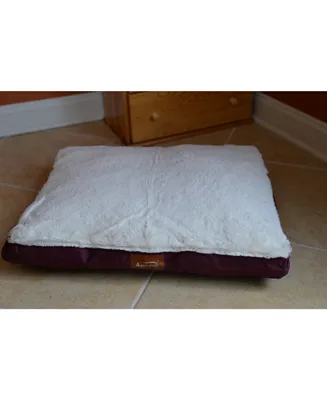 Armarkat M02HJH/Mb-m Medium Pet Bed, Dog Crate Mat With Poly Fill Cushion & Removable Cover, Burgundy & Ivory