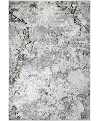 Bashian Charm Cha-01 Gray, Gold 4' x 6' Area Rug