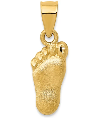 Baby Foot Charm Pendant in 14k Yellow Gold