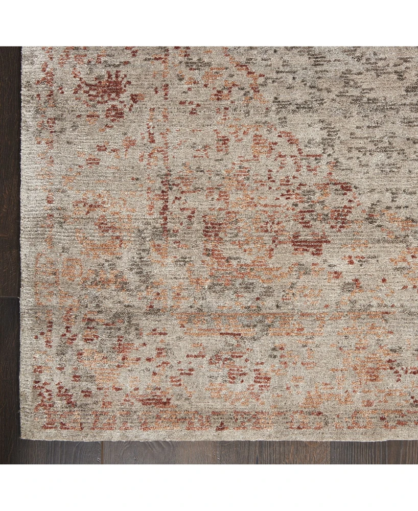 Nourison Home Lucent LCN07 Silver and Red 5'6" x 7'6" Area Rug