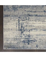 Nourison Home Rustic Textures RUS10 Ivory and Blue 3'11" x 5'11" Area Rug