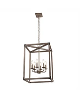 Jonathan Y Magnolia 6-Light Adjustable Rustic Farmhouse Led Pendant