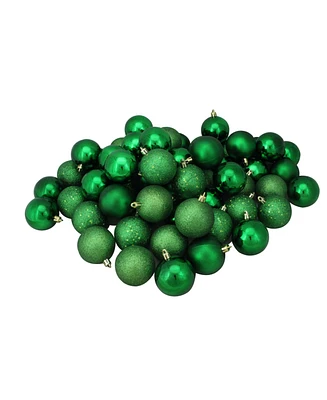 Northlight 60 Count Shatterproof 4-Finish Christmas Hanging Ball Ornaments