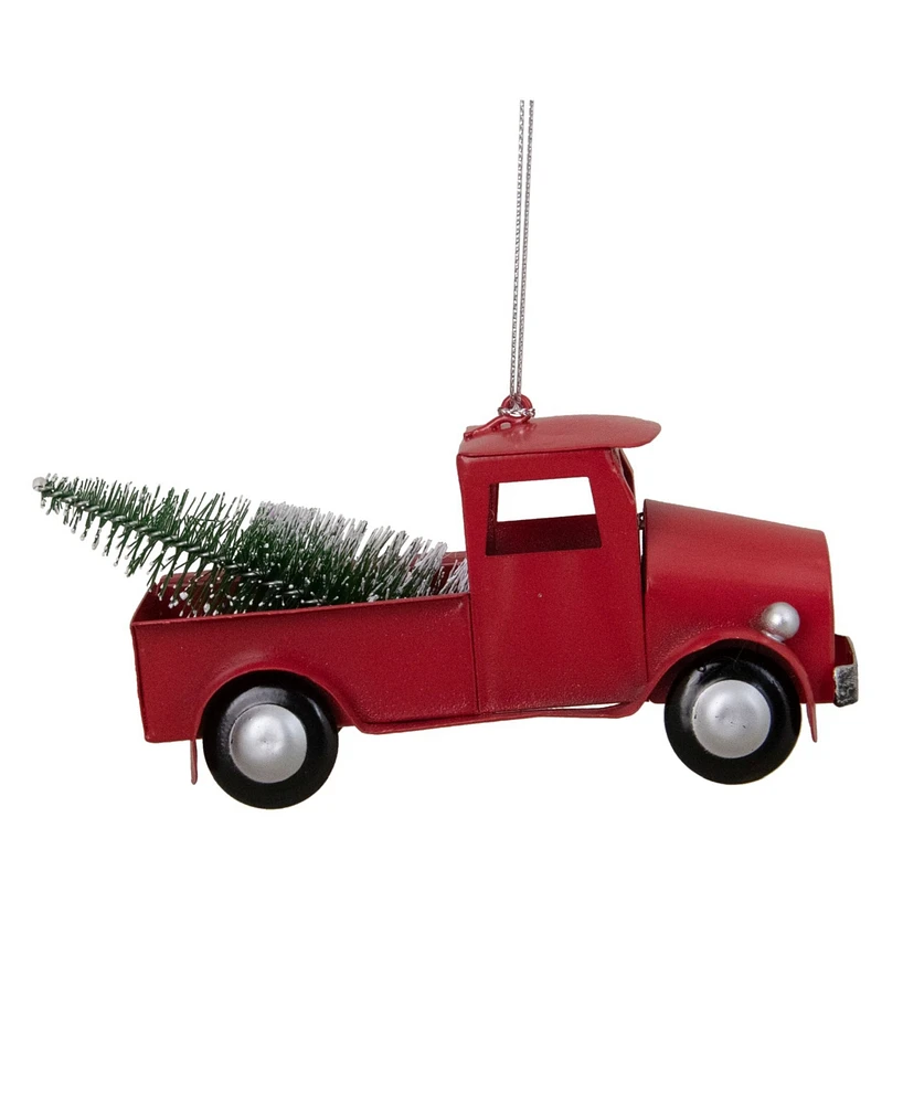 Northlight Iron Truck with Frosted Tree Christmas Ornament