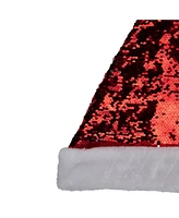 Northlight Reversible Sequined Christmas Santa Hat with Faux Fur Cuff