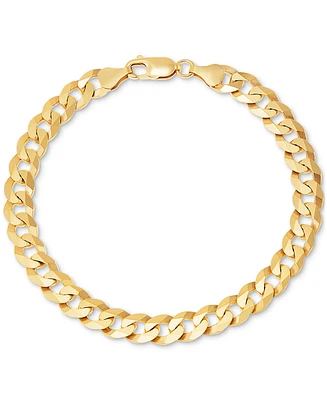 Men's Curb Link Chain Bracelet in 18k Gold-Plated Sterling Silver or Sterling Silver