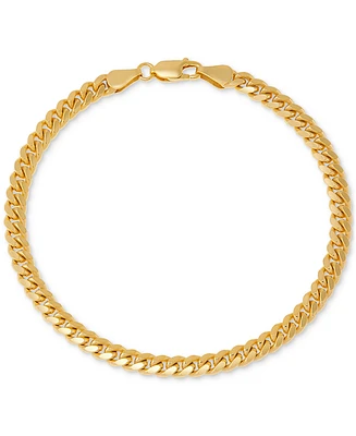Men's Cuban Link Bracelet 18k Gold-plated Sterling Silver &