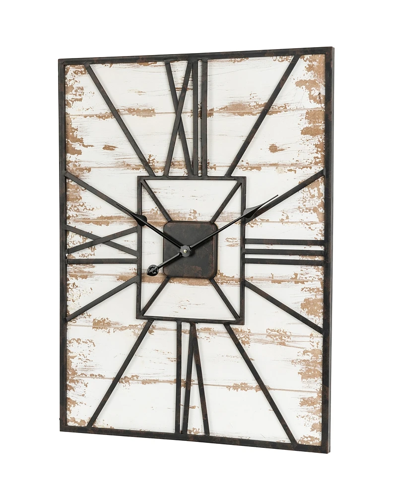 Glitzhome Oversized Farmhouse Wooden Wall Clock