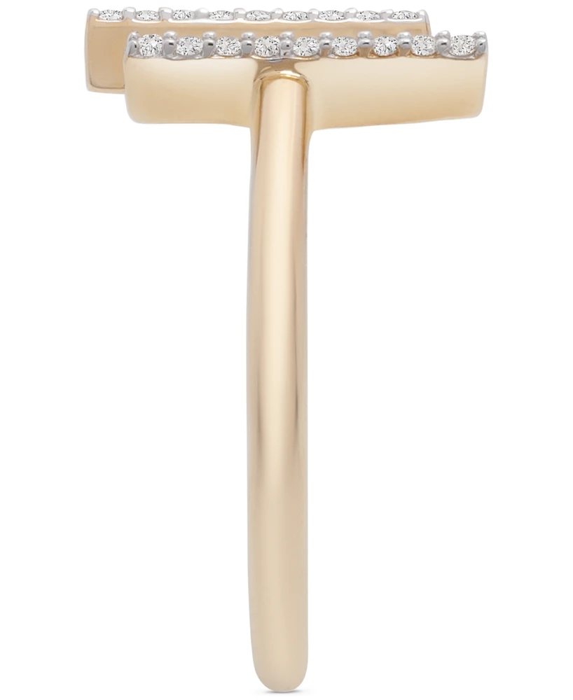 Wrapped Diamond Bar Cuff Ring (1/10 ct. t.w.) 14k Gold, Created for Macy's