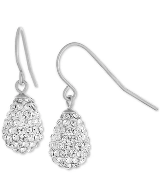 Crystal Pave Tear-Shape Drop Earrings in Sterling Silver, Exclusively at Macy's