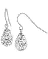 Crystal Pave Tear-Shape Drop Earrings in Sterling Silver, Exclusively at Macy's