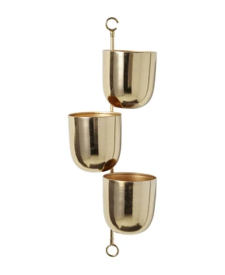 Contemporary Metallic Hanging Wall Planter Rack