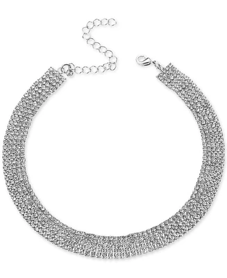 I.n.c. International Concepts Silver-Tone Rhinestone Wide Choker Necklace, 13" + 3" extender, Created for Macy's