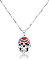 Andrew Charles by Andy Hilfiger Men's Skull 24" Pendant Necklace in Stainless Steel