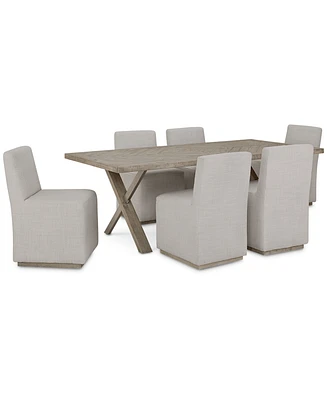 Closeout! Highland Park 7pc Dining Set (Rectangular Table & 6 Side Chairs)