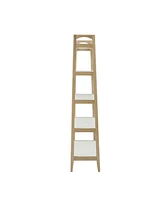 Madison Park Parker 31"W Mid-century Trestle 5 Tier Wooden Shelf / Bookcase