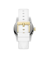 Ax Women's White Silicone Strap Watch with Luggage Tag 36mm