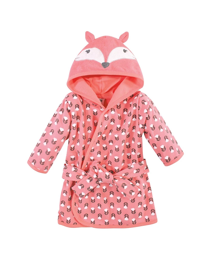 Hudson Baby Baby Girls Hudson Cotton Rich Bathrobe, Pink Unicorn, 0-9M