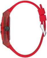 Guess Men's Red Silicone Strap Watch 43mm