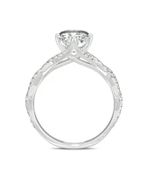 Moissanite Radiant Statement Ring 3-1/10 ct. t.w. Diamond Equivalent 14k White Gold