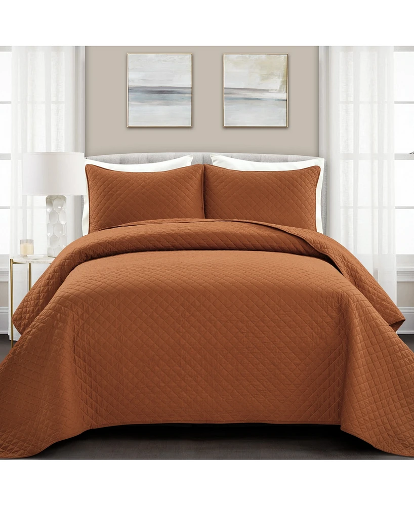 Lush Decor Ava Cotton 3 Piece Quilt Set