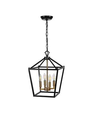 Pagoda 4-Bulb Lantern Metal Led Pendant