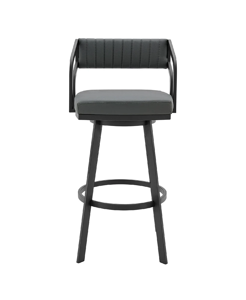 Scranton Swivel Modern Metal and Faux Leather Bar and Counter Stool