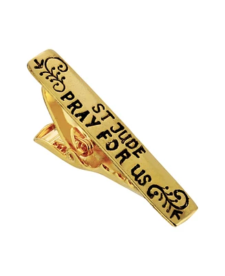 14K Gold-Dipped St. Jude "Pray For Us" Tie Bar Clip
