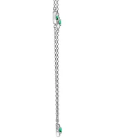 Sapphire (7/8 ct. t.w.) & Diamond (1/4 ct. t.w.) Halo 16" Statement Necklace in 14k White Gold (Also in Ruby & Emerald)