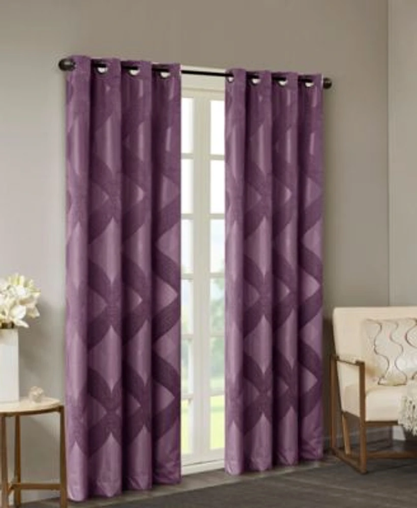 Bently Ogee Knitted Jacquard Total Blackout Curtain Panel