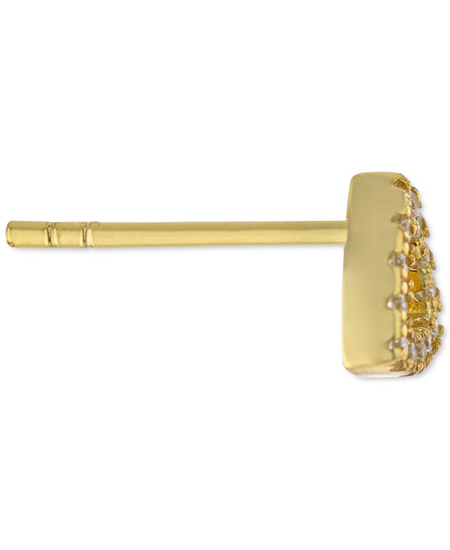 Giani Bernini Cubic Zirconia Triangle Stud Earrings in Gold-Plated Sterling Silver, Created for Macy's