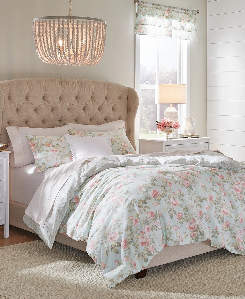 Laura Ashley Madelynn Cotton Reversible Piece Duvet Cover Set
